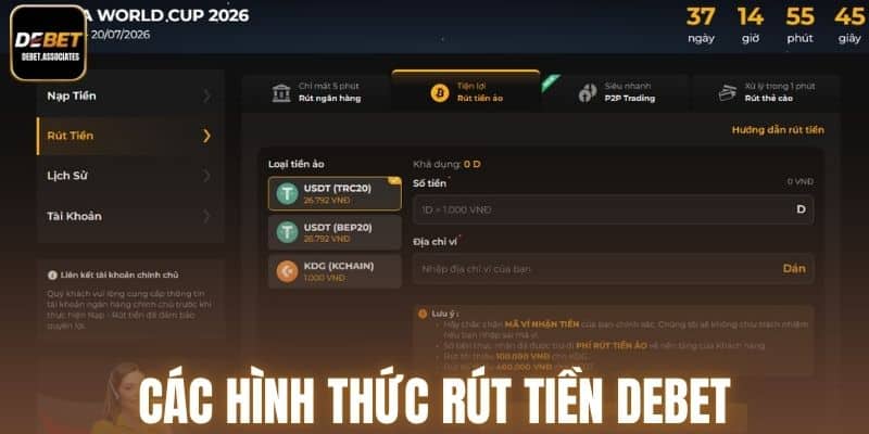 Hình thức rút tiền Debet