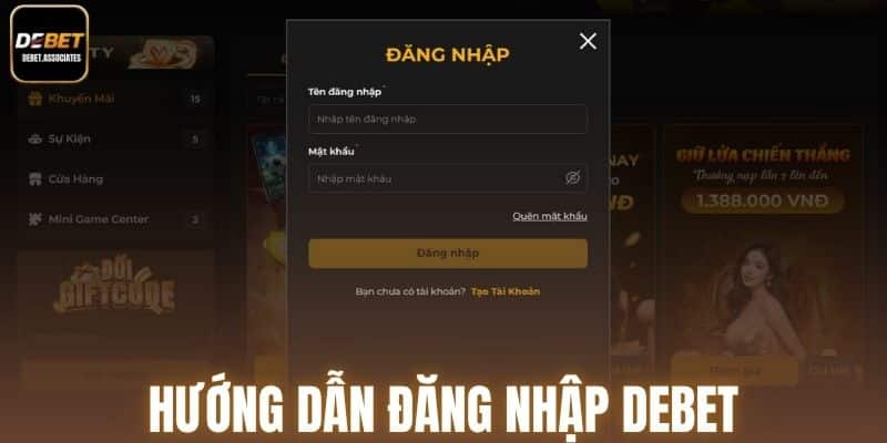 Hướng dẫn đăng nhập Debet
