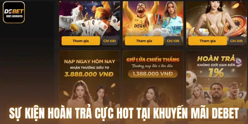 Sự kiện hoàn trả cực hot tại khuyến mãi Debet