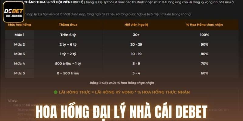 Cách tính hoa hồng đại lý Debet